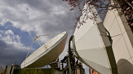 Great satellite dish. TV and radio broadcast antenna.