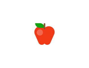 Apple vector flat icon. Isolated red apple illustration 