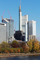 Downtown in Frankfurt in the city center, Germany