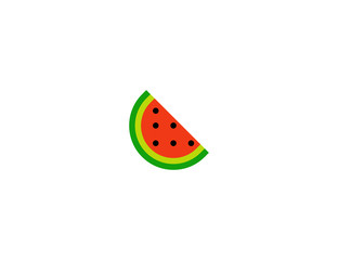 Watermelon slice vector flat icon. Isolated summer berry fruit watermelon illustration 