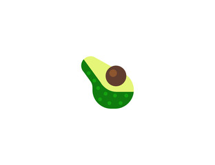 Avocado vector flat icon. Isolated tropical fruit avocado emoji illustration 
