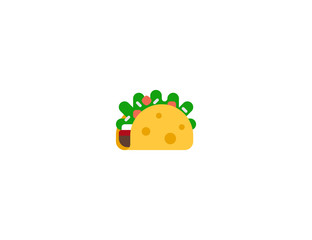 Taco Mexican food vector flat icon. Isolated doner kebab, shawarma illustration 