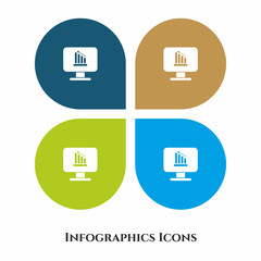 Presentation Chart Vector Illustration icon for all purpose. Isolated on 4 different backgrounds.