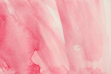 Watercolor stroke and spray on white paper, Abstract background and texture by hand drawn with red and pink color liquid drip	