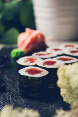 Sushi on the black board