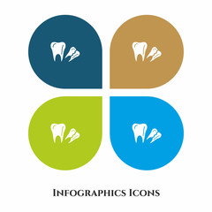 Broken Tooth Vector Illustration icon for all purpose. Isolated on 4 different backgrounds