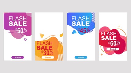 Flash sale special offer set.Dynamic modern fluid mobile for flash sale banners.vector design