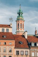 Architecture details in old town market square in Warsaw