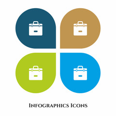 Suitcase Vector Illustration icon for all purpose. Isolated on 4 different backgrounds