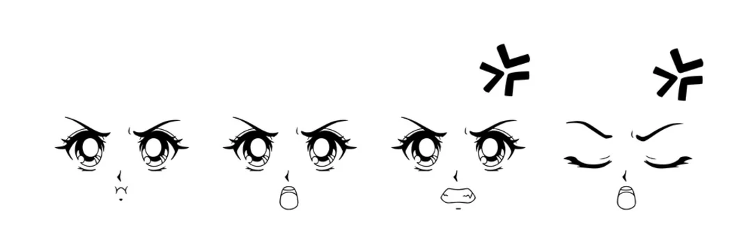 Anime face drawing, Angry anime face, Drawing cartoon faces