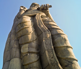 Thiruvalluvar Statue, Kanyakumari 10 March 2020. Monumental, 40m-high statue and pedestal, of...