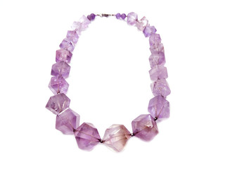 Obraz premium fashion beads necklace jewelry with semigem crystals amethyst