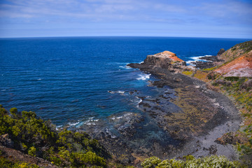 Fototapeta premium The coast of the sea with clear blue sky background in Australia