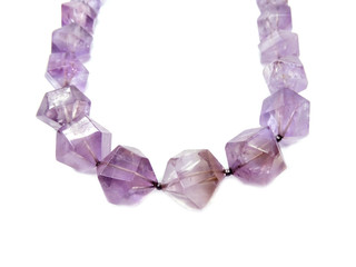 fashion beads necklace jewelry with semigem crystals amethyst