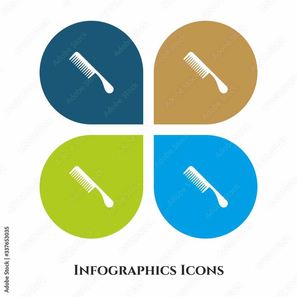 Poster comb vector illustration icon for all purpose. isolated on 4 different backgrounds.