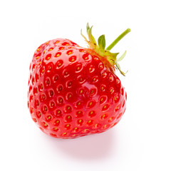 Fresh strawberries closeup on a white background. Isolated - Image