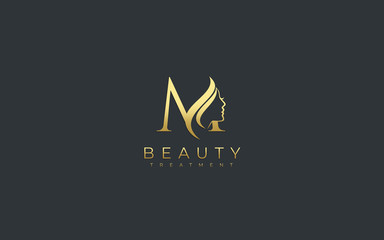 Letter M Beauty Face Logo Design