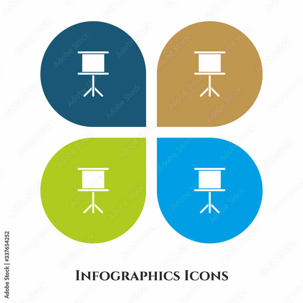 Poster presentation chart vector illustration icon for all purpose. isolated on 4 different backgrounds.