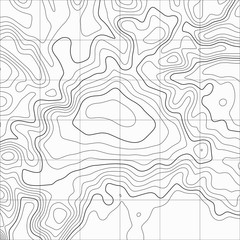 Contour topographic map. Geographic grid map background. Vector illustration.