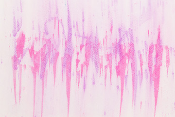 Abstract pink watercolor on white background.The color splashing in the paper.It is a hand drawn.