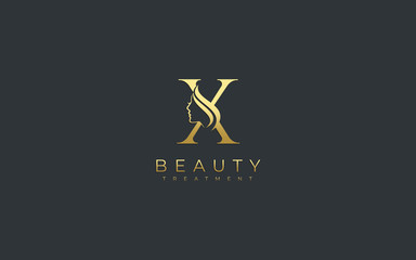 Letter X Beauty Face Logo Design
