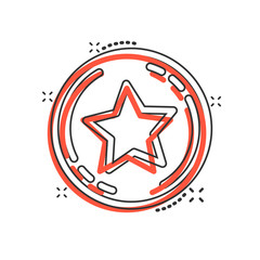 Loyalty icon in comic style. Reward cartoon vector illustration on white isolated background. Discount splash effect business concept.