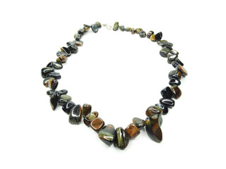 fashion beads necklace jewelry with semigem crystals tiger eye