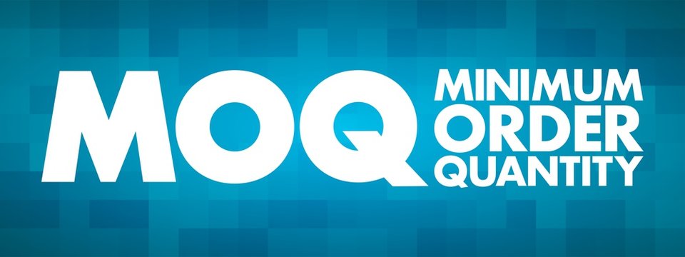 MOQ - Minimum Order Quantity acronym, business concept background