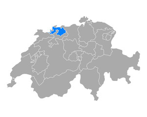 Karte von Basel-Landschaft in Schweiz