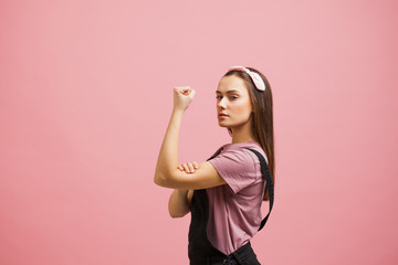 Fototapeta premium Yes, you can, a strong and independent woman, an image from a poster.