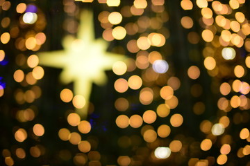 Obraz premium The blur of the lights is a beautiful bokeh at night.