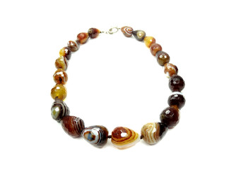 fashion beads necklace jewelry with semigem crystals agate