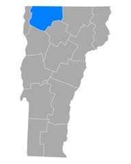 Karte von Franklin in Vermont