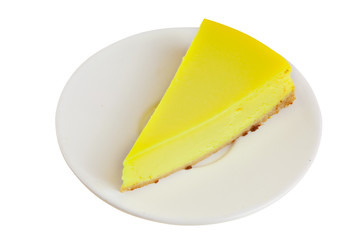 delicious cheesecake with lemon  on  plate