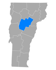 Karte von Washington in Vermont