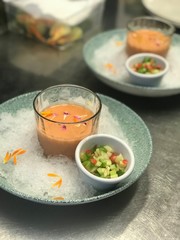 Plato de cocina.Gazpacho