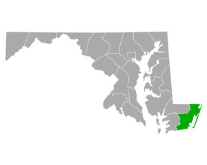 Karte von Worcester in Maryland