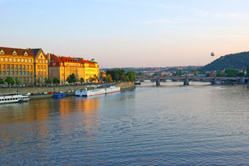 Obraz premium Vltava river from Cech bridge