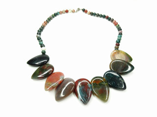 fashion beads necklace jewelry with semigem crystals jasper