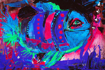 Dipinto moderno pesce blu  © Kateryna Kovarzh