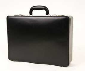 Black office suitcase for papers on a white background