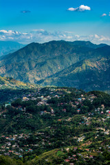 View of highlands and mountain ranges in the Province of Benguet, Philippines.