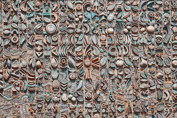 Wall mosaic with different shapes