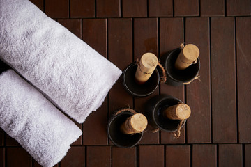 Spa treatment goods and towels 