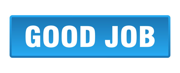 good job button. good job square blue push button