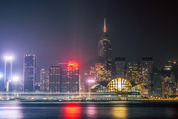 Fototapeta na wymiar Hong Kong skyline at night.