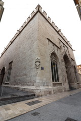 Fototapeta na wymiar The Llotja de la Seda (Medieval Silk Exchange), a late Valencian Gothic-style civil building in Valencia, Spain
