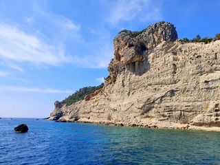 Beldibi Caves. Goynuk Canyon. They are surrounded by coniferous forests. In the east of Olympos, a beautiful natural monument is located on the road from Kemer to Antalya. Turkish Republic.