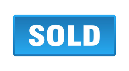 sold button. sold square blue push button