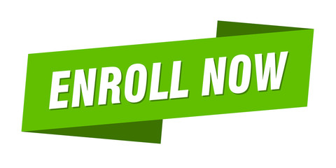 enroll now banner template. enroll now ribbon label sign